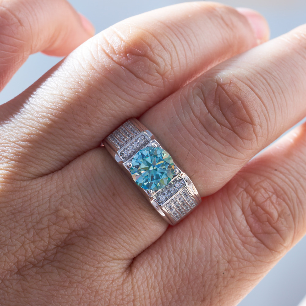 1 Karat natürliche blaue Farbe – Moissanite Engagement Ring 1 Carat Bewertung und Preis