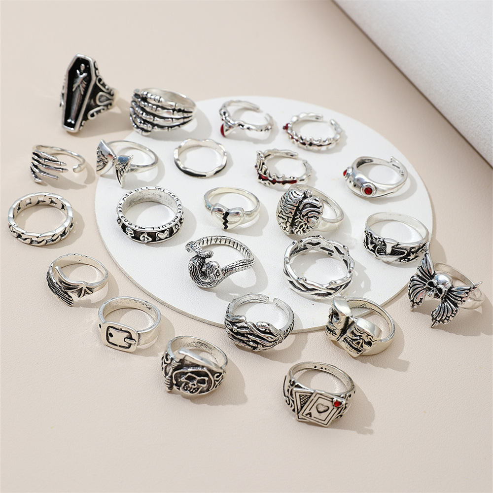 23-teiliges Punk-Set mit geome – Vintage Punk Knuckle Rings Set Bewertung und Preis
