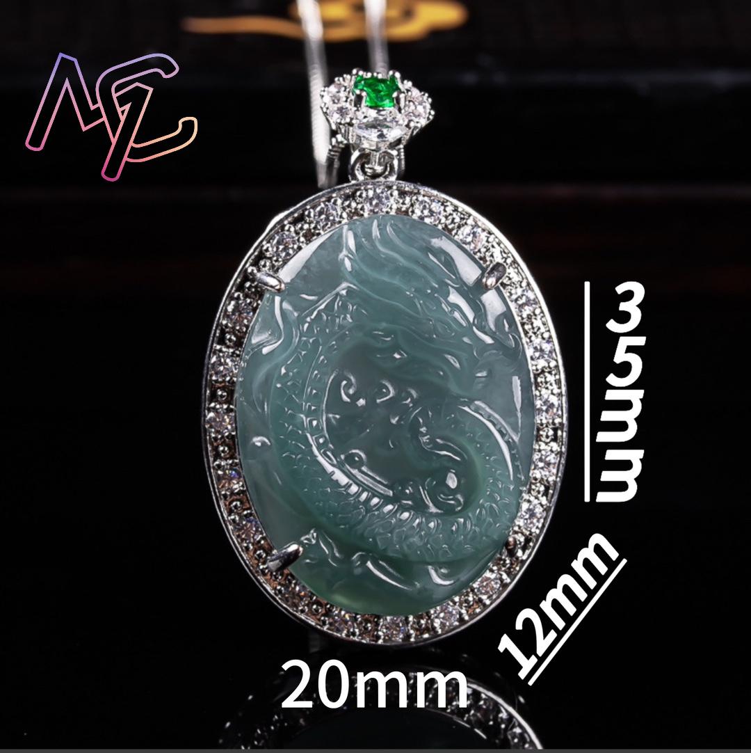 Myanmar Jadeit-Drachen-Anhänge – 925 Sterling Silver Chain Necklace Men Bewertung und Preis