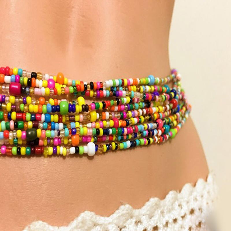 Frauen geschichteten Perlen Ba – Body Jewelry Bewertung und Preis